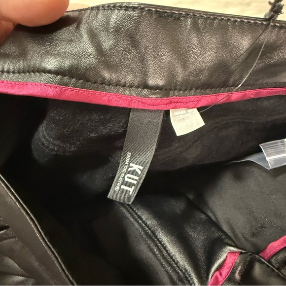 Kut From the Kloth Women’s Faux Leather Ellery Front Slit Flare Pants Size 4 - Picture 12 of 13